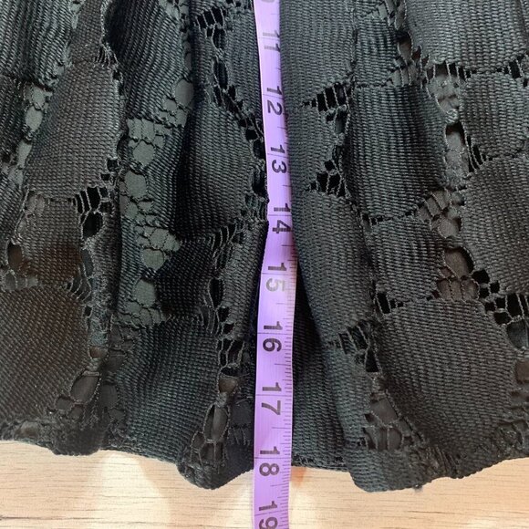Anthropologie Plenty Tracy Reese Black Pleated Sheer Crochet Lace A-Line Skirt - Picture 11 of 11